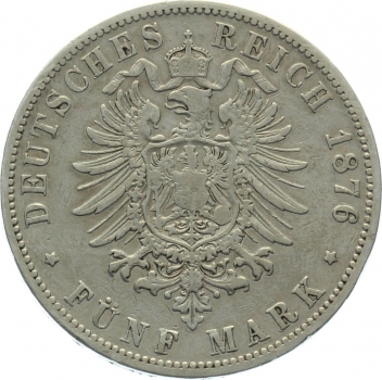 Preussen 5 Mark 1876 B - Wilhelm I.